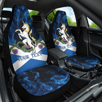 Personalised Unicorn Scotland Car Seat Cover Scottish Saltire With Thistle