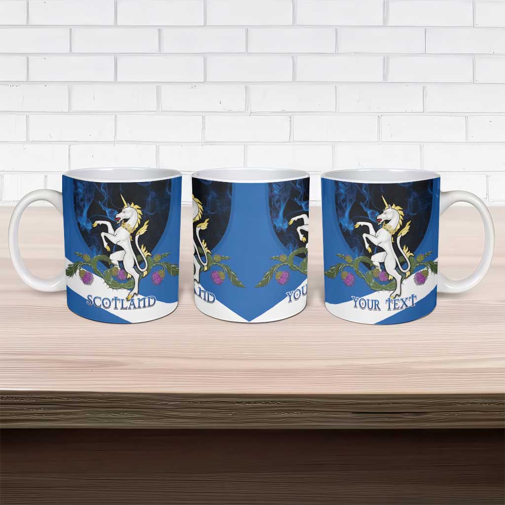 Personalised Unicorn Scotland Ceramic Mug Scottish Saltire With Thistle