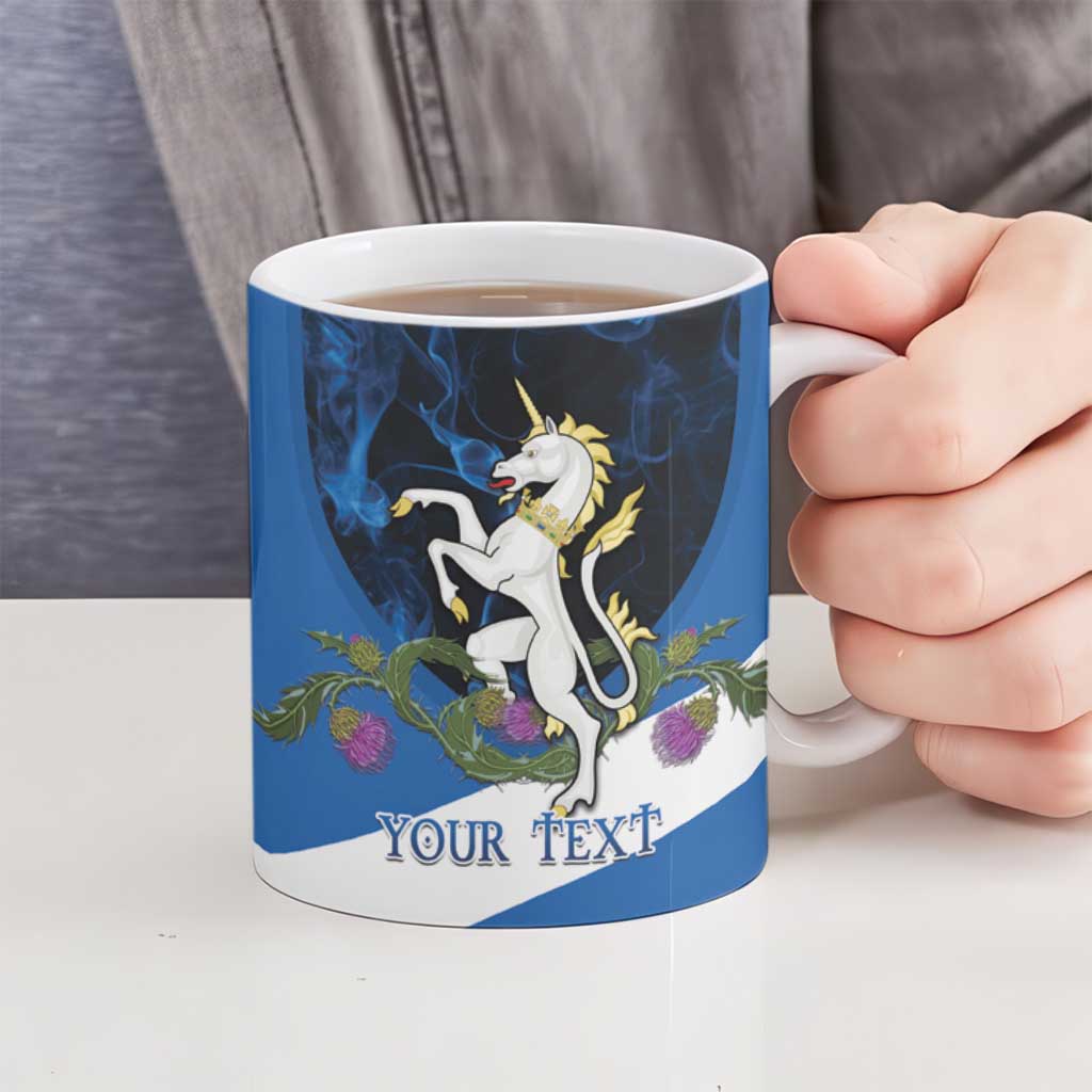 Personalised Unicorn Scotland Ceramic Mug Scottish Saltire With Thistle