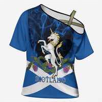 Personalised Unicorn Scotland Cross Shoulder Shirt Scottish Saltire With Thistle