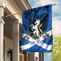 Personalised Unicorn Scotland Garden Flag Scottish Saltire With Thistle