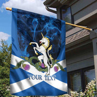 Personalised Unicorn Scotland Garden Flag Scottish Saltire With Thistle