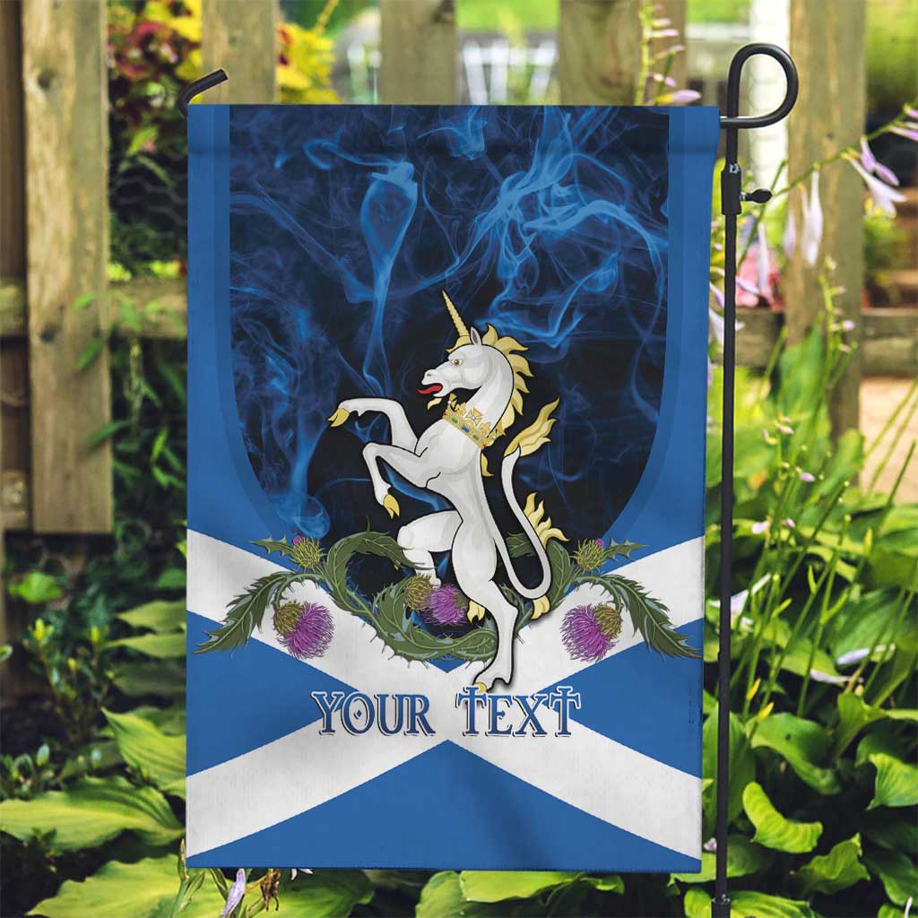 Personalised Unicorn Scotland Garden Flag Scottish Saltire With Thistle
