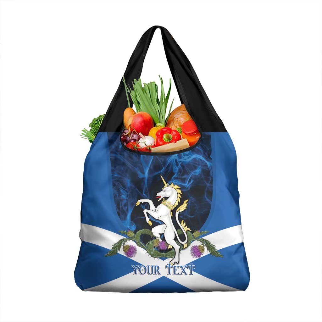 Personalised Unicorn Scotland Grocery Bag Scottish Saltire With Thistle