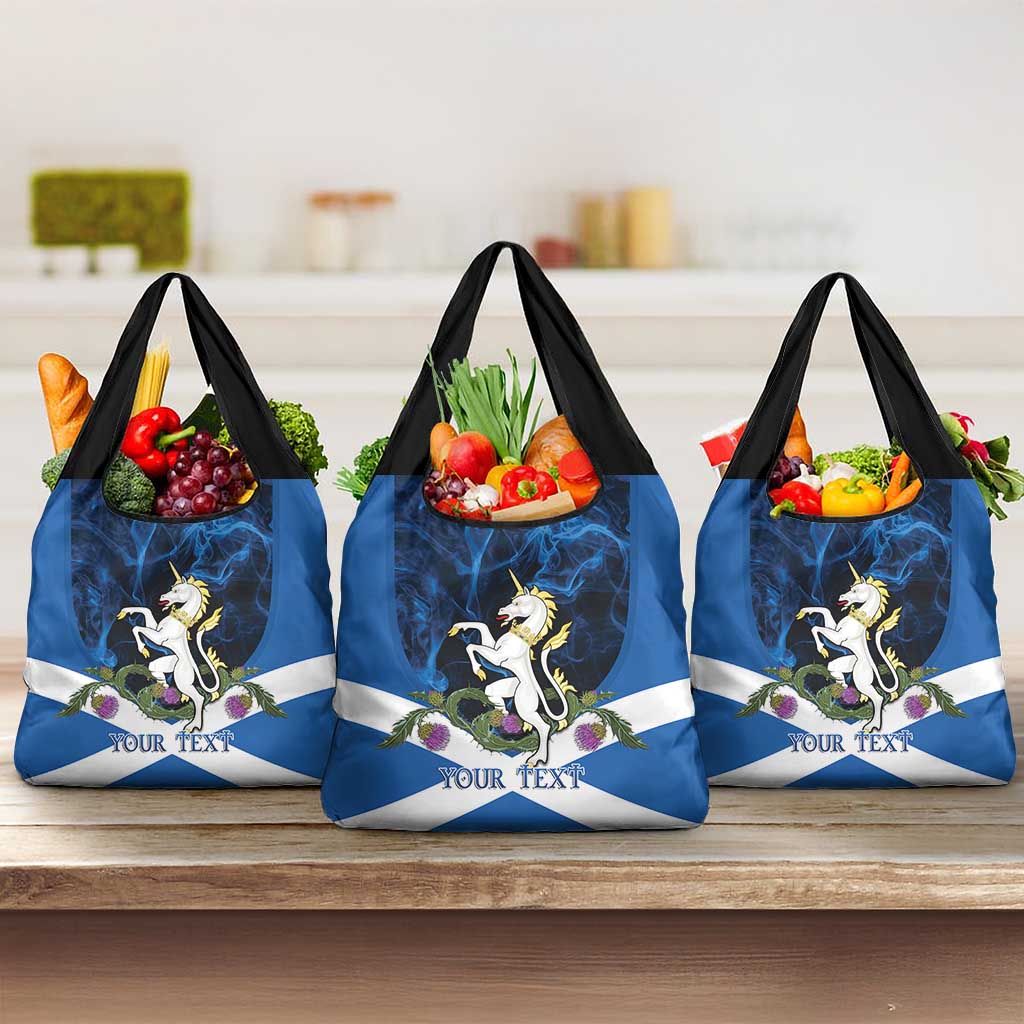 Personalised Unicorn Scotland Grocery Bag Scottish Saltire With Thistle