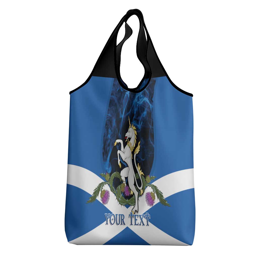 Personalised Unicorn Scotland Grocery Bag Scottish Saltire With Thistle