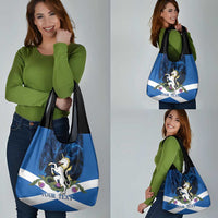 Personalised Unicorn Scotland Grocery Bag Scottish Saltire With Thistle