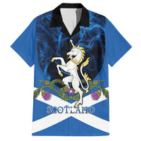 Personalised Unicorn Scotland Hawaiian Shirt Scottish Saltire With Thistle