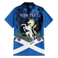 Personalised Unicorn Scotland Hawaiian Shirt Scottish Saltire With Thistle
