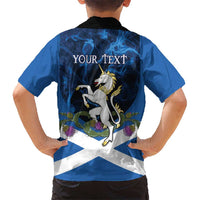 Personalised Unicorn Scotland Hawaiian Shirt Scottish Saltire With Thistle