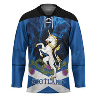 Personalised Unicorn Scotland Hockey Jersey Scottish Saltire With Thistle