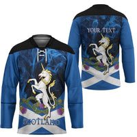 Personalised Unicorn Scotland Hockey Jersey Scottish Saltire With Thistle