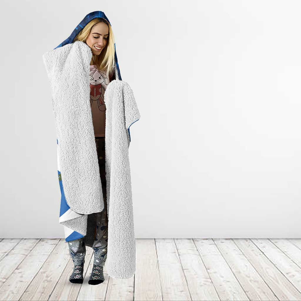 Personalised Unicorn Scotland Hooded Blanket Scottish Saltire With Thistle