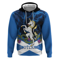 Personalised Unicorn Scotland Hoodie Scottish Saltire With Thistle