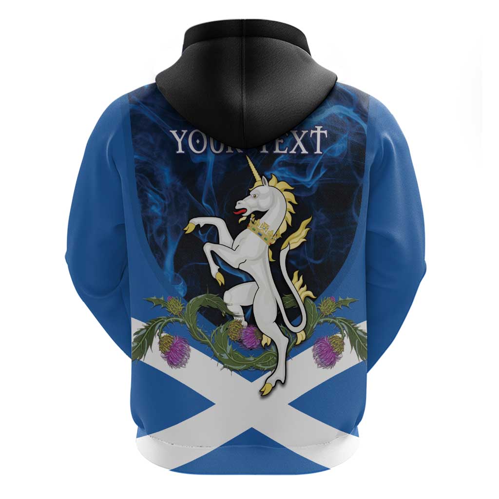 Personalised Unicorn Scotland Hoodie Scottish Saltire With Thistle