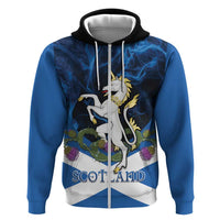 Personalised Unicorn Scotland Hoodie Scottish Saltire With Thistle