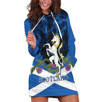 Personalised Unicorn Scotland Hoodie Dress Scottish Saltire With Thistle