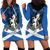 Personalised Unicorn Scotland Hoodie Dress Scottish Saltire With Thistle