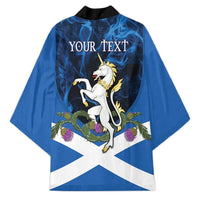 Personalised Unicorn Scotland Kimono Scottish Saltire With Thistle