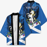 Personalised Unicorn Scotland Kimono Scottish Saltire With Thistle