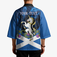 Personalised Unicorn Scotland Kimono Scottish Saltire With Thistle