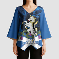 Personalised Unicorn Scotland Kimono Sleeve Blouse Scottish Saltire With Thistle