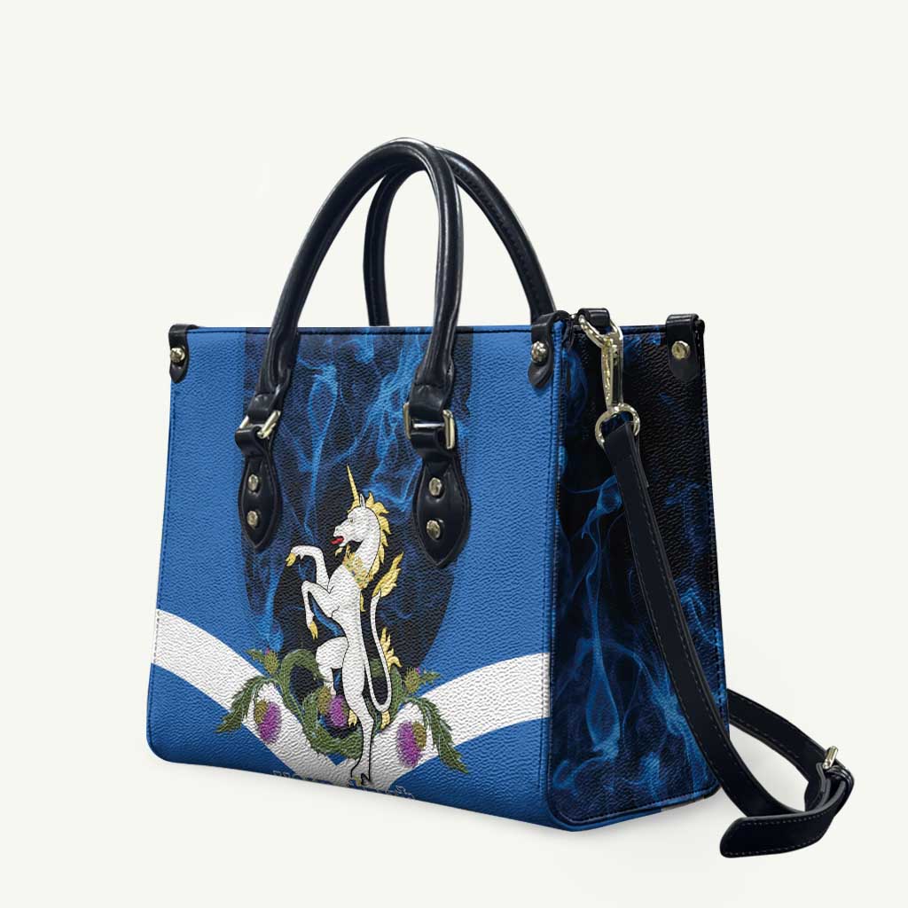 Personalised Unicorn Scotland Leather Bag Scottish Saltire With Thistle