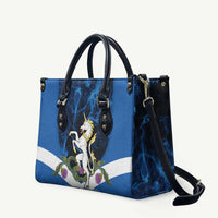 Personalised Unicorn Scotland Leather Bag Scottish Saltire With Thistle
