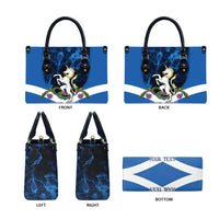 Personalised Unicorn Scotland Leather Bag Scottish Saltire With Thistle