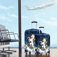 Personalised Unicorn Scotland Luggage Cover Scottish Saltire With Thistle