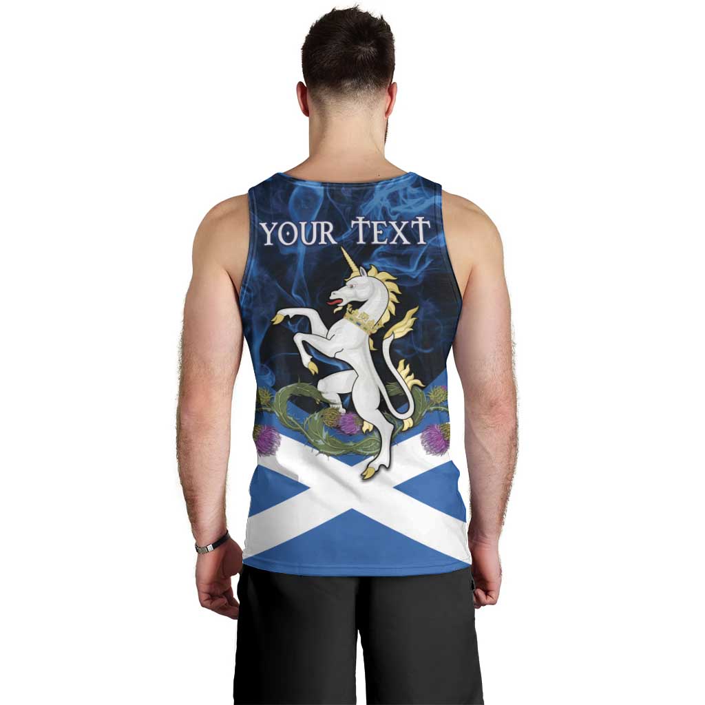 Personalised Unicorn Scotland Men Tank Top Scottish Saltire With Thistle