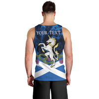 Personalised Unicorn Scotland Men Tank Top Scottish Saltire With Thistle