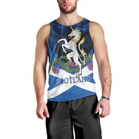 Personalised Unicorn Scotland Men Tank Top Scottish Saltire With Thistle