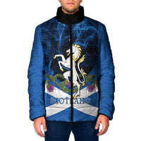 Personalised Unicorn Scotland Padded Jacket Scottish Saltire With Thistle