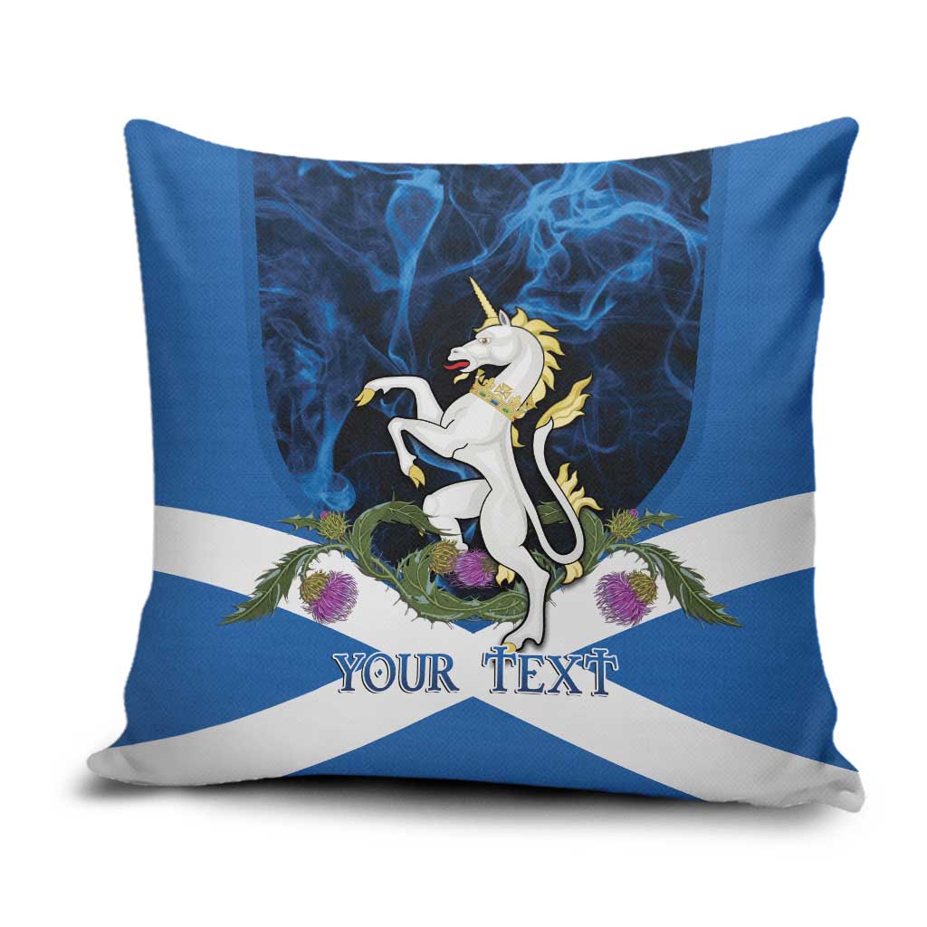Personalised Unicorn Scotland Pillow Cover Scottish Saltire With Thistle
