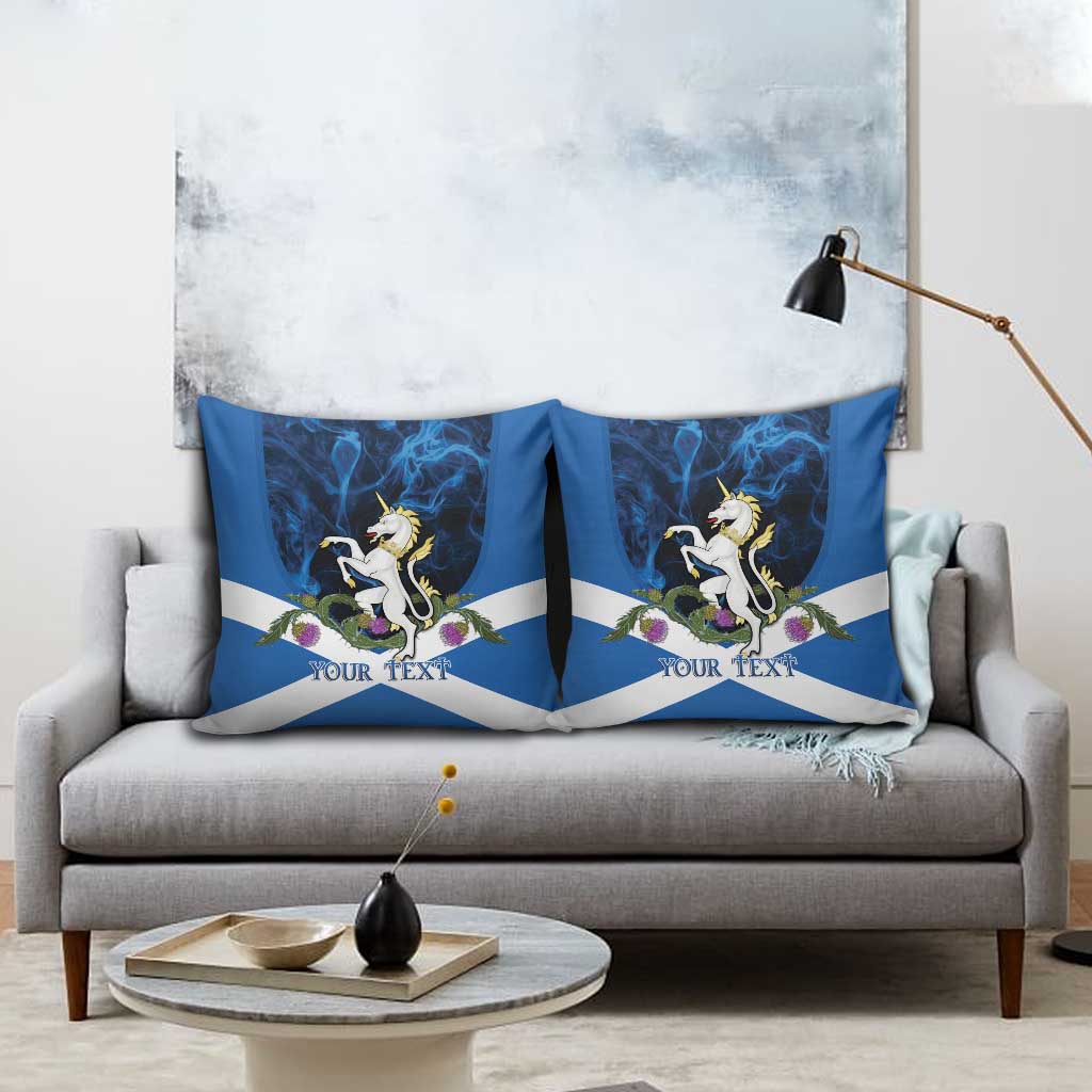 Personalised Unicorn Scotland Pillow Cover Scottish Saltire With Thistle