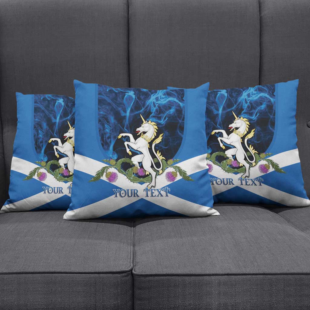 Personalised Unicorn Scotland Pillow Cover Scottish Saltire With Thistle