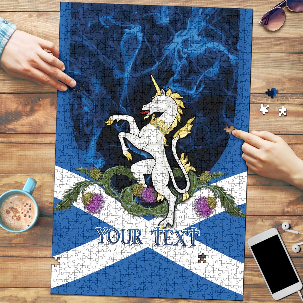 Personalised Unicorn Scotland Puzzle Scottish Saltire With Thistle