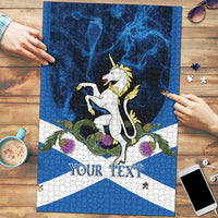 Personalised Unicorn Scotland Puzzle Scottish Saltire With Thistle
