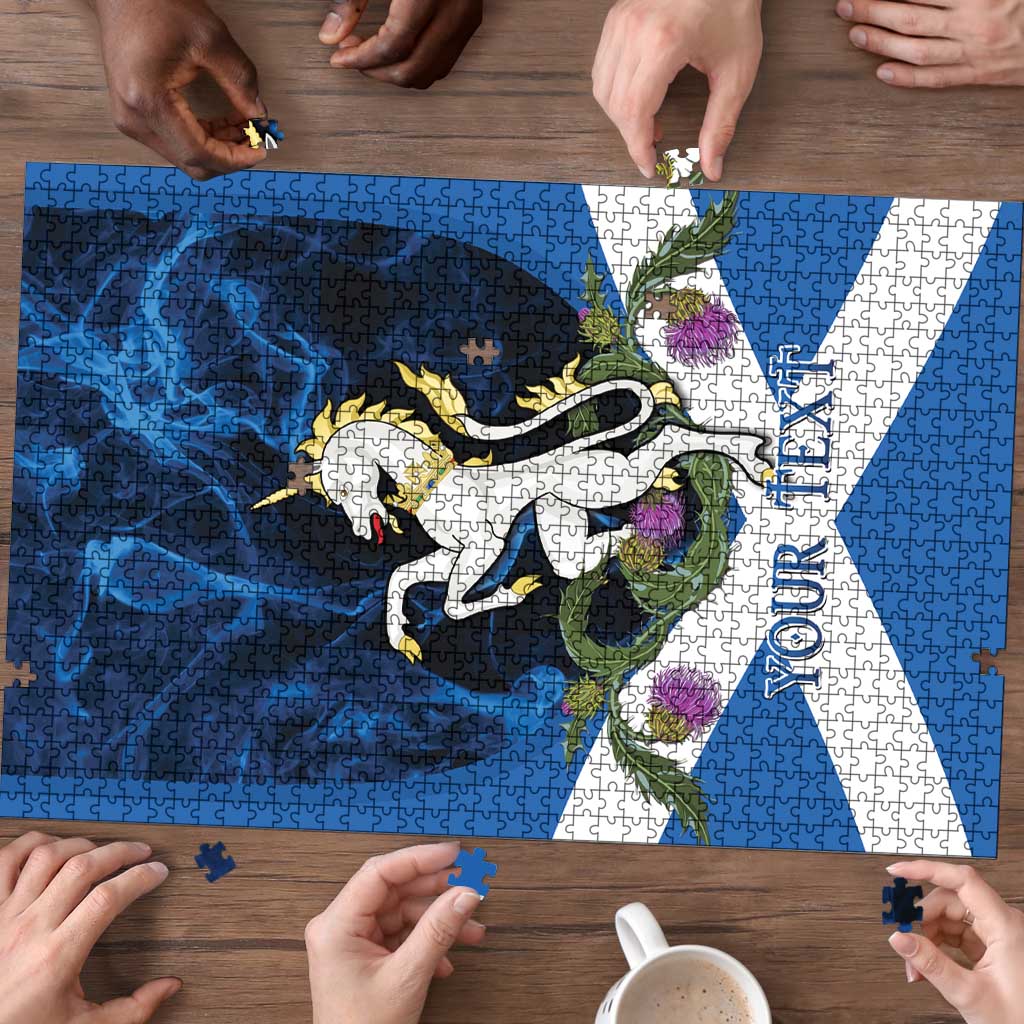 Personalised Unicorn Scotland Puzzle Scottish Saltire With Thistle