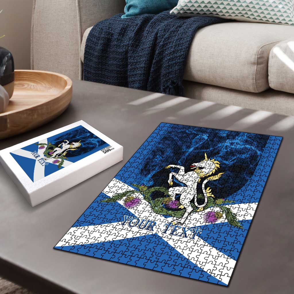 Personalised Unicorn Scotland Puzzle Scottish Saltire With Thistle
