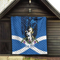 Personalised Unicorn Scotland Quilt Scottish Saltire With Thistle