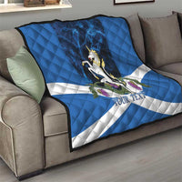 Personalised Unicorn Scotland Quilt Scottish Saltire With Thistle