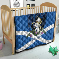 Personalised Unicorn Scotland Quilt Scottish Saltire With Thistle