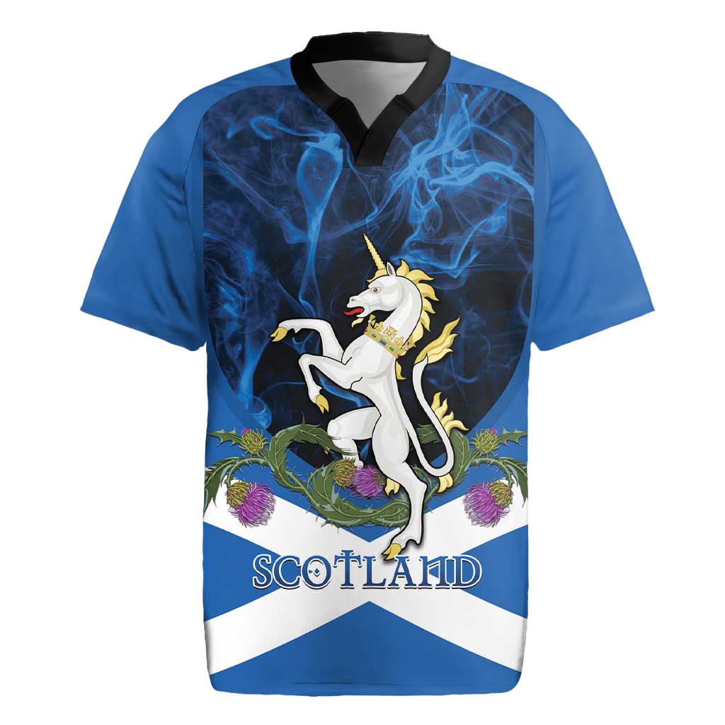 Personalised Unicorn Scotland Rugby Jersey Scottish Saltire With Thistle