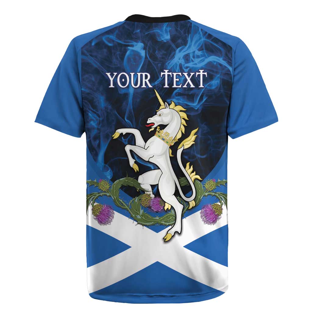 Personalised Unicorn Scotland Rugby Jersey Scottish Saltire With Thistle
