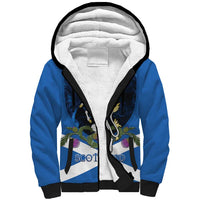 Personalised Unicorn Scotland Sherpa Hoodie Scottish Saltire With Thistle