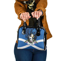 Personalised Unicorn Scotland Shoulder Handbag Scottish Saltire With Thistle