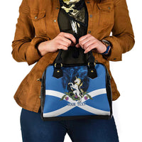 Personalised Unicorn Scotland Shoulder Handbag Scottish Saltire With Thistle