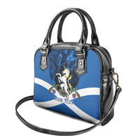 Personalised Unicorn Scotland Shoulder Handbag Scottish Saltire With Thistle